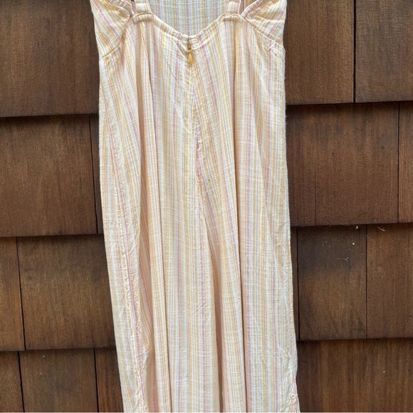 Roxy Feelings Explained Banana Creme Maui Stripe Cropped Jumpsuit Size XSmall - Picture 14 of 16